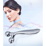 Face-lift Roller Massager Y Shape Roller Massager Face Massage Instrument Beauty Tool  Silver_13.2*4.5*2.8cm