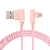 Braid USB Nylon Charging Cable L Shape Line for Type-c Android Xiaomi micro gold