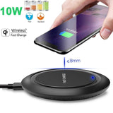 For Samsung S10+/e S8/S9 Plus Fast Wireless Charger 10W Quick Charging Pad Mat white