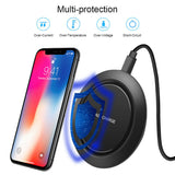 For Samsung S10+/e S8/S9 Plus Fast Wireless Charger 10W Quick Charging Pad Mat black