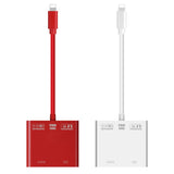 Professional HDMI Cable Adapter for Apple interface 8Pin to HDMI Digital AV Converter for iPad iPhone iOS 11 10 red