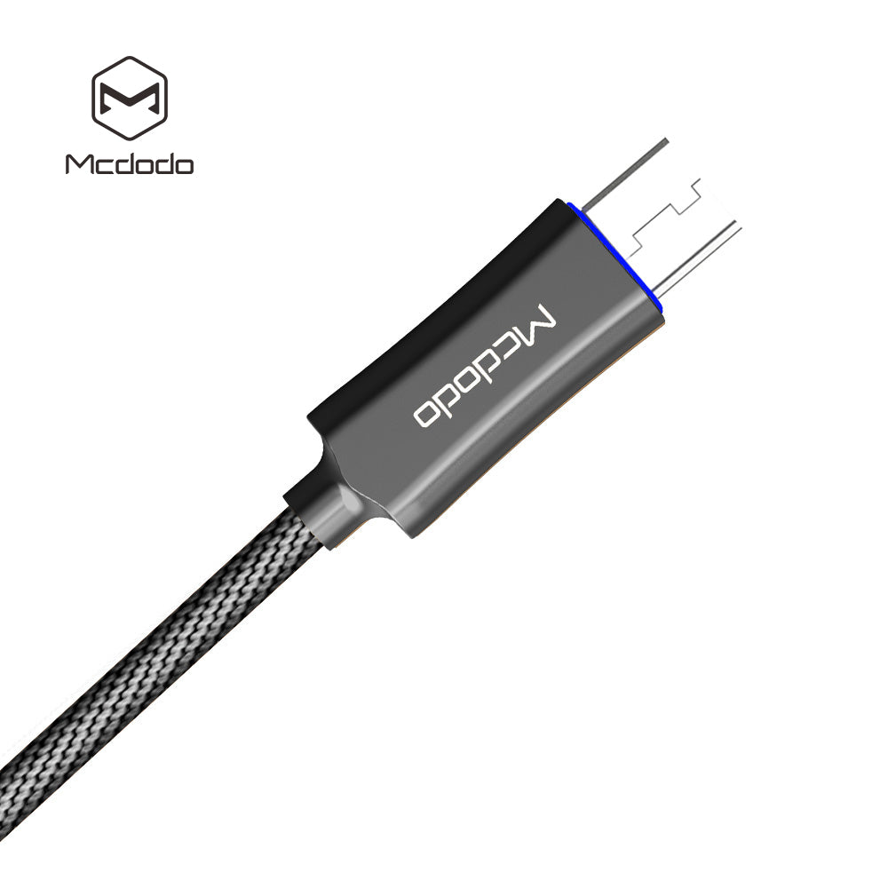 MCDODO Knight Series Auto Disconnect QC 3.0 Quick Charge Micro USB Cable Grey 1.5M