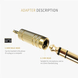 Headset 3.5 to 6.5 Converter 3.5mm Male to 6.5mm Female Jack Plug Microphone MIC Audio Adapter for PC Phone Stereo