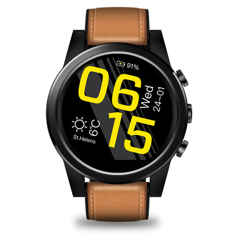 Zeblaze THOR 4 PRO 4G SmartWatch 1.6inch Display 16GB 600mAh Leather Straps Brown