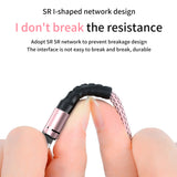 SIMU 1.2 M Data Cable Of One For Three Woven Cylindrical Mobile Phone Charging Cable With Plug Set black