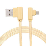 Braid USB Nylon Charging Cable L Shape Line for Type-c Android Xiaomi micro (Rose gold)