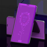 For Samsung Galaxy Note 9 Luxury Mirror View Flip Case Stand Shockproof Cover purple