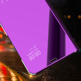 For Samsung Galaxy Note 9 Luxury Mirror View Flip Case Stand Shockproof Cover purple