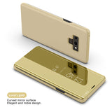 For Samsung Galaxy Note 9 Luxury Mirror View Flip Case Stand Shockproof Cover gold