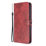 For Redmi Note 8T/Redmi 8/Redmi 8A Case Soft Leather Cover with Denim Texture Precise Cutouts Wallet Design Buckle Closure Smartphone Shell  red