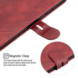 For Redmi Note 8T/Redmi 8/Redmi 8A Case Soft Leather Cover with Denim Texture Precise Cutouts Wallet Design Buckle Closure Smartphone Shell  red