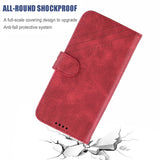 For Redmi Note 8T/Redmi 8/Redmi 8A Case Soft Leather Cover with Denim Texture Precise Cutouts Wallet Design Buckle Closure Smartphone Shell  red