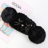 Women 2-in-1 Warm Mask Earmuffs Cartoon Cat Autumn Winter Thicken Plush Riding Outdoor Wear Pink