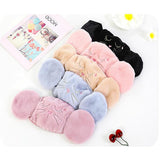 Women 2-in-1 Warm Mask Earmuffs Cartoon Cat Autumn Winter Thicken Plush Riding Outdoor Wear Pink