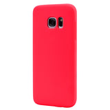 for Samsung S7 Cute Candy Color Matte TPU Anti-scratch Non-slip Protective Cover Back Case red