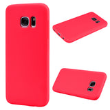 for Samsung S7 Cute Candy Color Matte TPU Anti-scratch Non-slip Protective Cover Back Case red