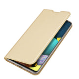 DUX DUCIS for Samsung A21s/A51 5G Magnetic Protective Case Bracket with Card Slot Leather Mobile Phone Cover Tyrant Gold