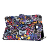 For Samsung T580 PU Laptop Protective Case with Front Snap Color Painted Smart Stay Cover  Graffiti