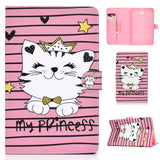 For Samsung T580 PU Laptop Protective Case with Front Snap Color Painted Smart Stay Cover  owl