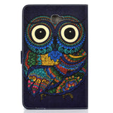 For Samsung T580 PU Laptop Protective Case with Front Snap Color Painted Smart Stay Cover  owl