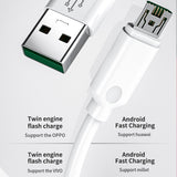 SIMU 1M Android Flash Phone Charging Cable With USB Charging Plug For Huawei Oppo white_conventional