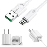 SIMU 1M Android Flash Phone Charging Cable With USB Charging Plug For Huawei Oppo white_conventional