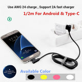 Braid USB Nylon Charging Cable L Shape Line for Type-c Android Xiaomi micro (white)