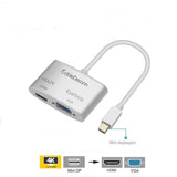 cabledeconn Mini DisplayPort to HDMI 4k VGA Adapter 2 in 1 Cable for Mac MacBook Pro Air Surface Pro blue