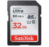 SanDisk Ultra SD Card 32GB SDXC Class10 Memory Card C10 R80mb/s USH-1 Support for Camera