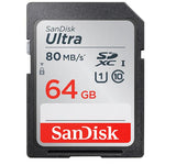 SanDisk Ultra SD Card 64GB SDXC Class10 Memory Card C10 R80mb/s USH-1 Support for Camera