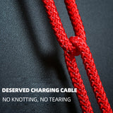 SIMU 1M Three-In-One Braided Mobile Phone Charging Cable For Apple Android Type-C red