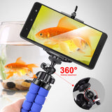 Car Style Mobile Phone Holder Flexible Octopus Tripod Bracket Selfie Stand Mount Support for iPhone black