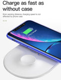 Baseus 2 in 1 Wireless Charger Pad for Apple Watch 4/3/2/1 Fast Wireless Charging for iPhone 8 Xs Max Samsung S9 white