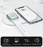 Baseus 2 in 1 Wireless Charger Pad for Apple Watch 4/3/2/1 Fast Wireless Charging for iPhone 8 Xs Max Samsung S9 white