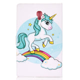 For Samsung T590 Laptop Protective Case Color Painted Smart Stay PU Cover with Front Snap single horned horse