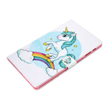 For Samsung T590 Laptop Protective Case Color Painted Smart Stay PU Cover with Front Snap single horned horse