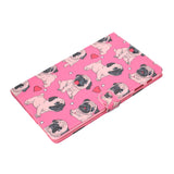 For Samsung T590 Laptop Protective Case Color Painted Smart Stay PU Cover with Front Snap Pink flower