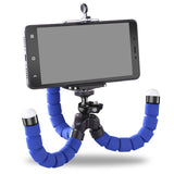 Car Style Mobile Phone Holder Flexible Octopus Tripod Bracket Selfie Stand Mount Support for iPhone blue