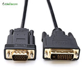 Cabledeconn 2M DVI 24+1 DVI-D Male to VGA Male Adapter Converter Cable for PC DVD Monitor HDTV Without USB