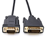 Cabledeconn 2M DVI 24+1 DVI-D Male to VGA Male Adapter Converter Cable for PC DVD Monitor HDTV Without USB