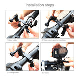 Metal Bicycle Bike Handlebar Mount Clip Holder Tripod Clamp For GoPro Hero DJI Osmo Action Camera black