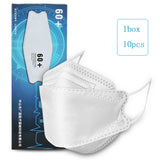 1 box of 10 Anti-haze Mask Cycling Sports Dustproof Adult KN95KF94 Protection Mask white