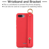 For Redmi 6A Simple Solid Color Chic Wrist Rope Bracket Matte TPU Anti-scratch Non-slip Protective Cover Back Case 10 beans green