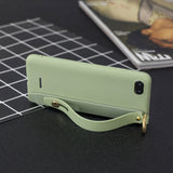 For Redmi 6A Simple Solid Color Chic Wrist Rope Bracket Matte TPU Anti-scratch Non-slip Protective Cover Back Case 10 beans green