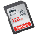 SanDisk Ultra SD Card 128GB SDXC Class10 Memory Card C10 R80mb/s USH-1 Support for Camera