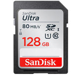 SanDisk Ultra SD Card 128GB SDXC Class10 Memory Card C10 R80mb/s USH-1 Support for Camera