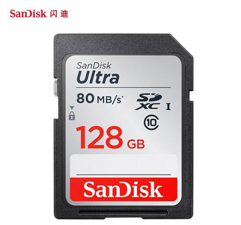 SanDisk Ultra SD Card 128GB SDXC Class10 Memory Card C10 R80mb/s USH-1 Support for Camera