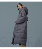 Winter and Autumn Outwear Women White Duck X-Long Down Warm Jacket in Hooded Fashion Cocoon Parkas Plus size 7XL design