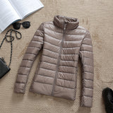 Down Parka Women Ultra-light Thin Down Jacket 2019 Autumn Winter Slim Short Hooded Warm White Duck Down Coat Women's Outerwear