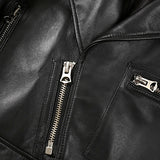 Genuine Leather 2020 spring new street leather women's sheepskin short personality zipper motorcycle leather jacket